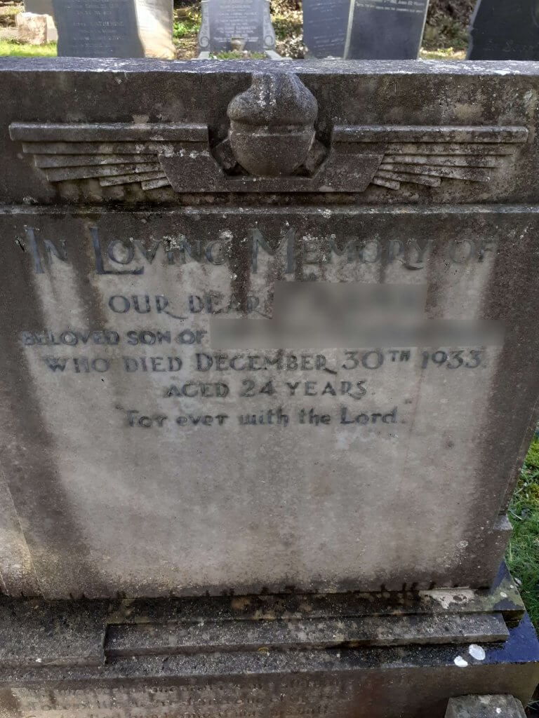 Memorial affected by weather erosion