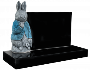 Peter Rabbit headstone gravestone memorial in blue