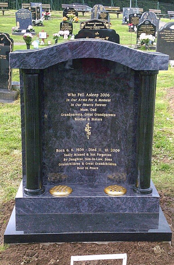The Temple memorial headstone